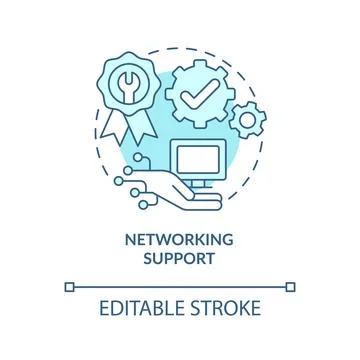 Networking support turquoise concept icon Stockillustratie
