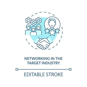 Networking in the Target industry concept icon Stock Illustration