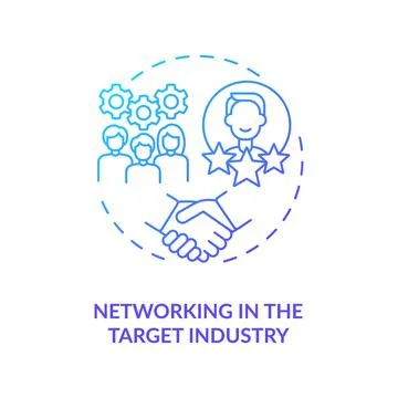 Networking in the Target industry concept icon Stock Illustration