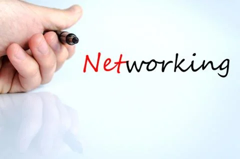 Networking text concept Stock Photos