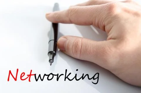 Networking text concept Stock Photos
