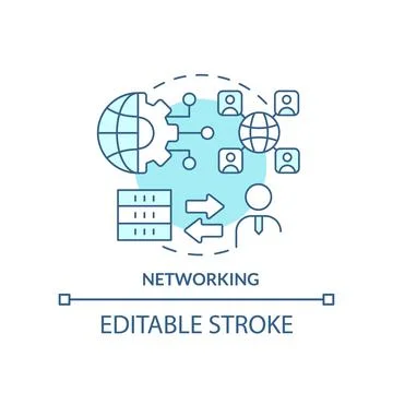 Networking turquoise concept icon Stock Illustration