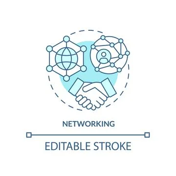 Networking turquoise concept icon Stock Illustration
