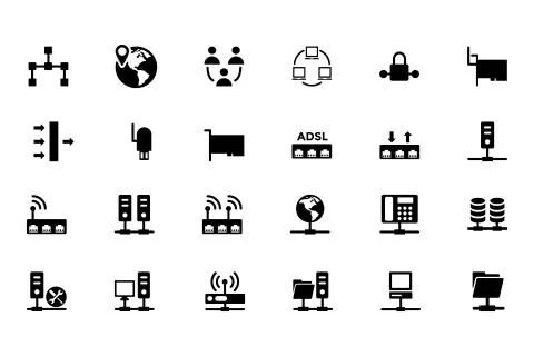 Networking Vector Icons Collection Stock Illustration