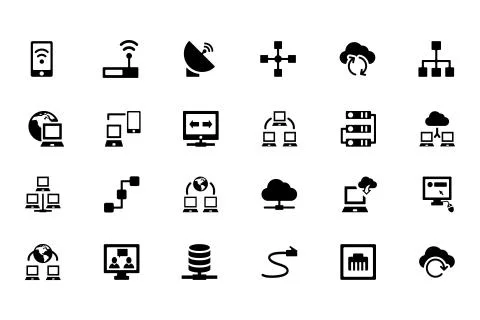 Networking Vector Icons Stock Illustration