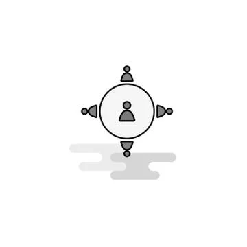 Networking Web Icon. Flat Line Filled Gray Icon Vector 스톡 일러스트