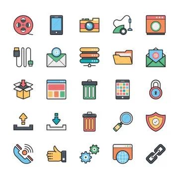 Networking, Web, Internet UI Icons Vector Stock Illustration