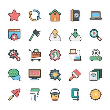 Networking, Web, Internet UI Icons Stock Illustration