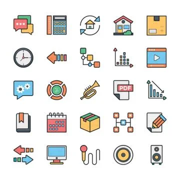 Networking, Web, Internet UI Vector Icons Stock Illustration
