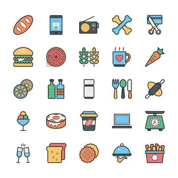 Networking, Web, User Interface and Internet Icons Stock Illustration