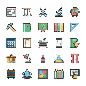 Networking, Web, User Interface and Internet Colored Vector Stock Illustration