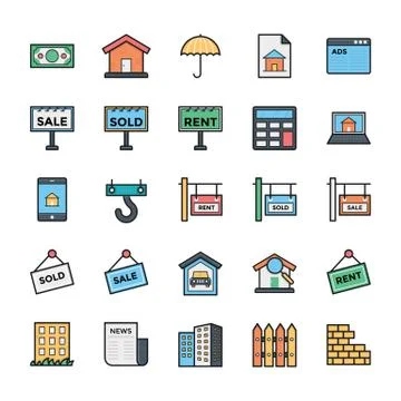 Networking, Website, Internet UI Icons Set Stock Illustration