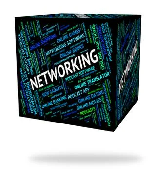 Networking Word Represents Online Computer And Connection Stock Illustration