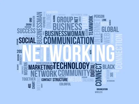 Networking wordcloud template. Business concept vector background. Stock Illustration