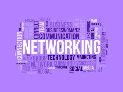 Networking wordcloud template. Business concept vector background. Stock Illustration
