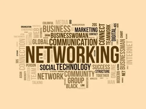 Networking wordcloud template. Business concept vector background. Stock Illustration