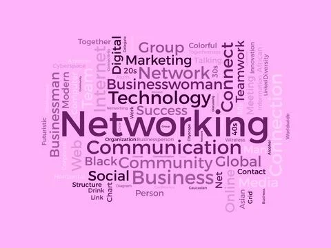 Networking wordcloud template. Business concept vector background. 库存插图