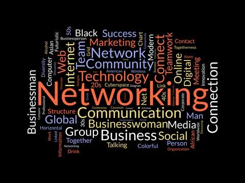 Networking wordcloud template. Business concept vector background. 库存插图