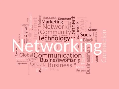 Networking wordcloud template. Business concept vector background. Stock Illustration