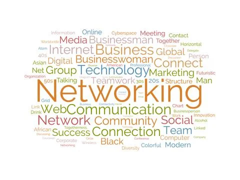 Networking wordcloud template. Business concept vector background. Stock Illustration
