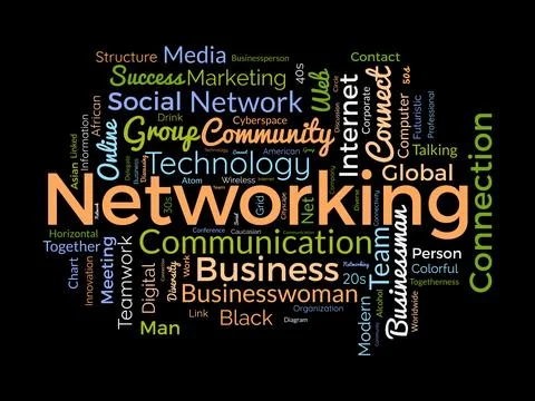 Networking wordcloud template. Business concept vector background. イラスト素材