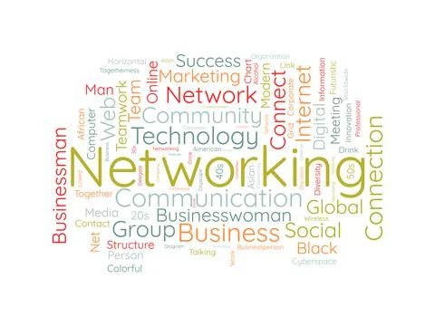 Networking wordcloud template. Business concept vector background. イラスト素材