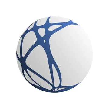 Networks - Abstract Grey Globe Design with Flowing, Crossing Blue Lines Pat.. Stock Illustration