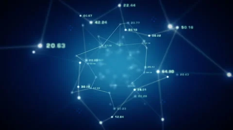 Networks Of Data Blue Stock Footage 41648666