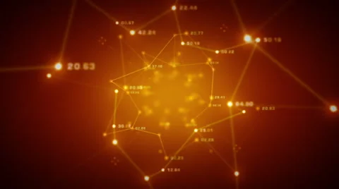 Networks Of Data Orange Stock Footage 41649002