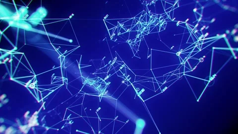 Networks digital background with digital line connects and text data inform.. Stock Footage 245118408