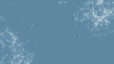 Networks interact in different corners of the screen.Chaotic particles and lines Stockbeeldmateriaal 99037869