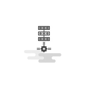Networks setting  Web Icon. Flat Line Filled Gray Icon Vector Illustrazione stock