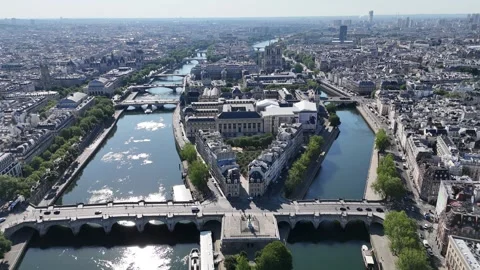 Neuf Bridge At Paris Ile De France In France. Stock Footage 308770163