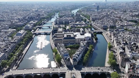 Neuf Bridge At Paris Ile De France In France. Stock Footage 308771981