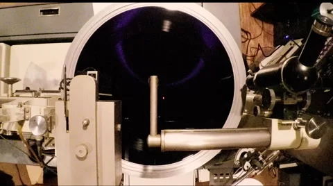 Neumann lathe cutting master for vinyl record production Stock Footage