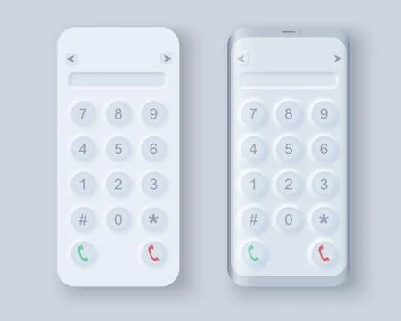 Neumorph UI kit on device screen Stock Illustration