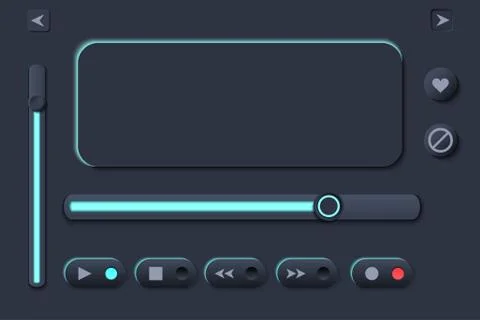 Neumorph UI player kit Stock Illustration