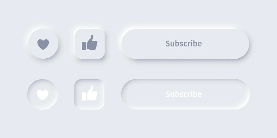 Neumorphic button sliders for brightness, volume or color for mobile menu Stock Illustration