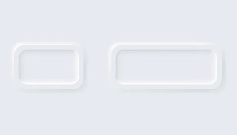 Neumorphic buttons. Simple trendy design elements UI components isolated on Illustrazione stock