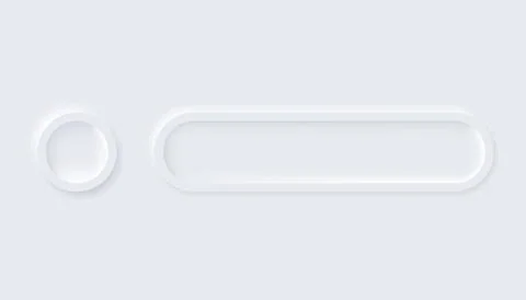 Neumorphic buttons. Simple trendy design elements UI components isolated on Illustrazione stock