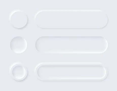 Neumorphic buttons. Simple trendy design elements UI components isolated on Stock Illustration