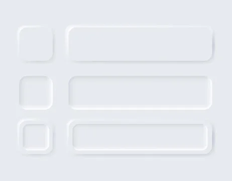 Neumorphic buttons. Simple trendy design elements UI components isolated on Stock Illustration