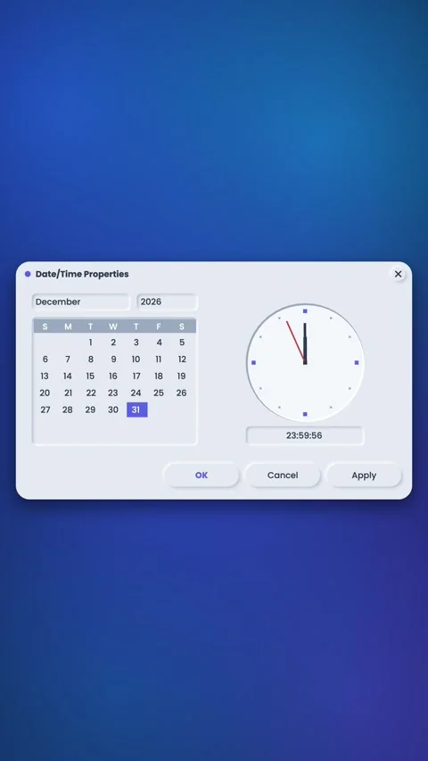 Neumorphic clock counting down to 2027 for New Year Eve mobile stories Stock Footage 348327066