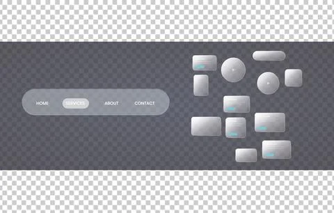 Neumorphic design elements user interface for web application or mobile app.. Stock Illustration