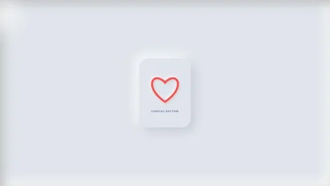 Neumorphic grid interface with red heart notification icons Stock Footage 346506693