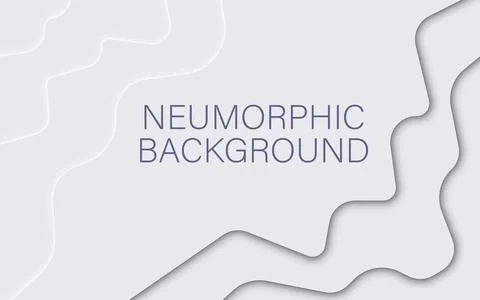 Neumorphic pattern with wavy layers. Abstract paper 3d design template.Vector Illustrazione stock