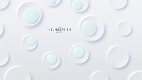 Neumorphic soft, bright design with round shapes. Stock Illustration