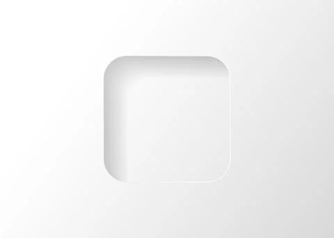 Neumorphic square. Blank banner. Copy space. White geometric shape Stock-Illustration