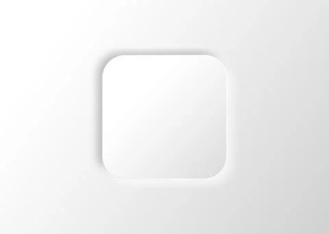 Neumorphic square. Blank banner. Copy space. White geometric shape Stock Illustration