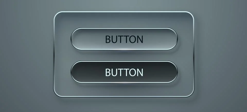 Neumorphic UI Buttons Set. Modern Soft User Interface Design. Stock Illustration